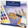 Акварель художественная FABER-CASTELL WATERCOLOURS, 48цв., кюветы, + кисть "Water Brush"+ съемная палитра FR-169748