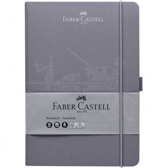 Бизнес-блокнот FABER-CASTELL А5, 194 листа, матовая ламинация, тиснение ВД-лаком, цвет бархатный серый