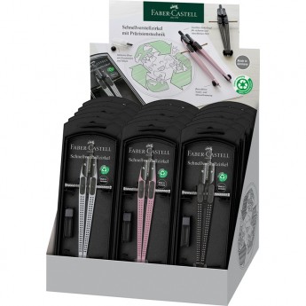 Циркуль FABER-CASTELL GRIP 2022, + грифели, пластиковый футляр, цвет ассорти Циркуль FABER-CASTELL GRIP 2022, + грифели, пластиковый футляр, цвет ассорти