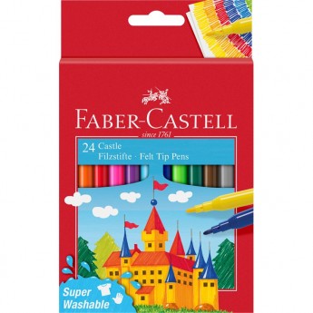 Фломастеры FABER-CASTELL ЗАМОК, 24 цвета, смываемые