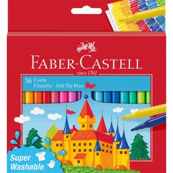 Фломастеры FABER-CASTELL ЗАМОК, 36 цветов, смываемые