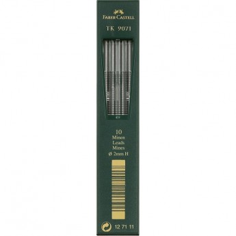 Грифели для цанговых карандашей FABER-CASTELL TK 9071, 10шт., 2,0мм, H