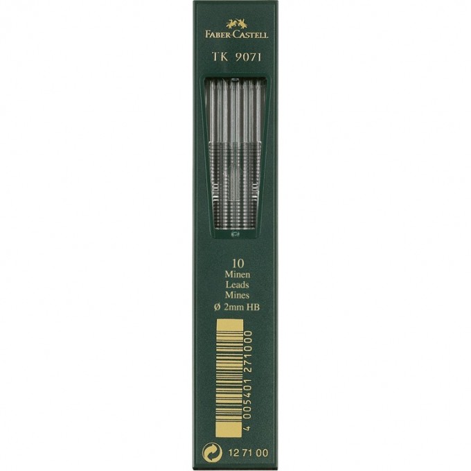 Грифели для цанговых карандашей FABER-CASTELL TK 9071, 10шт., 2,0мм, HB FR-127100