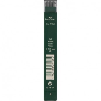 Грифели для цанговых карандашей FABER-CASTELL TK 9071, 10шт., 3,15мм, 4B