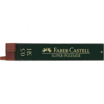 Грифели для механических карандашей FABER-CASTELL SUPER-POLYMER, 12 шт., 0,5 мм, 3H