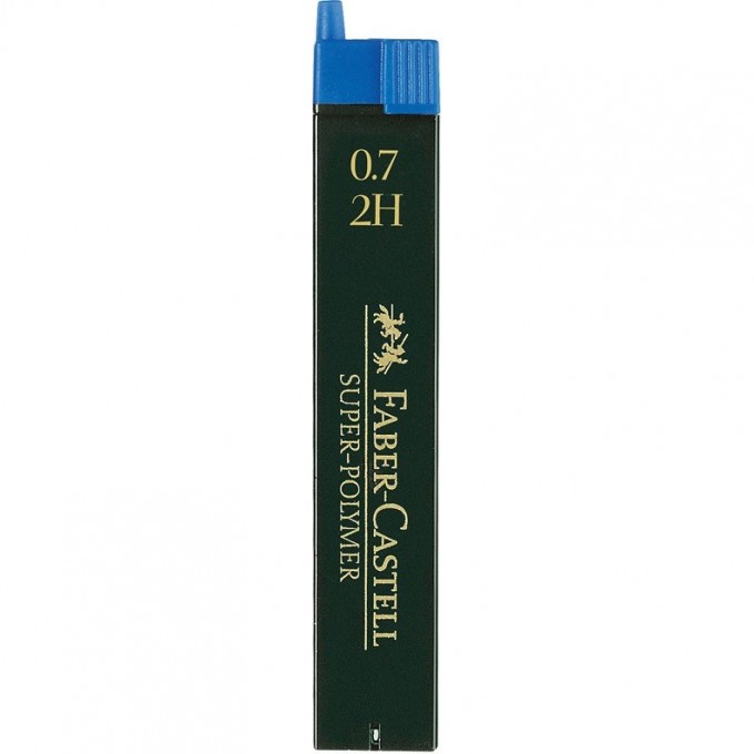 Грифели для механических карандашей FABER-CASTELL SUPER-POLYMER, 12 шт., 0,7 мм, 2H FR-120712