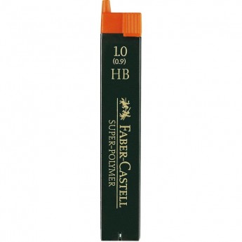 Грифели для механических карандашей FABER-CASTELL SUPER-POLYMER, 12шт., 1,0мм, HB