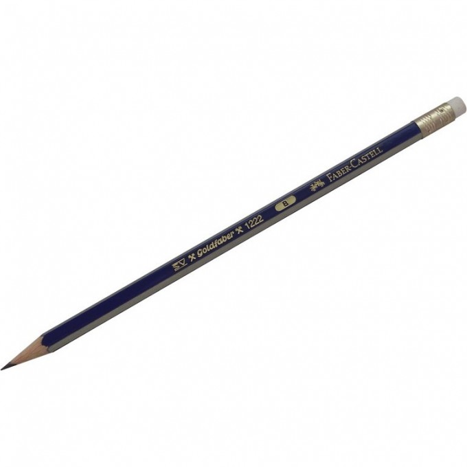 Карандаш чернографитный FABER-CASTELL GOLDFABER 1222 B, с ластиком FR-116801