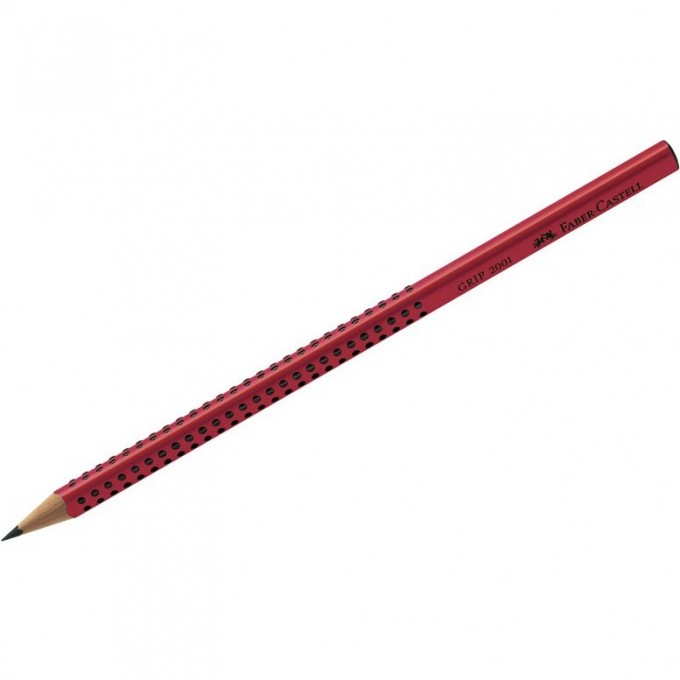 Карандаш чернографитный FABER-CASTELL GRIP 2001 B, трехгранный, красный FR-517021