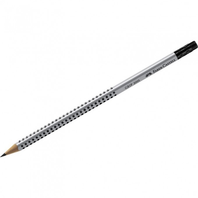 Карандаш чернографитный FABER-CASTELL GRIP 2001 HB, с ластиком, трехгранный FR-117200