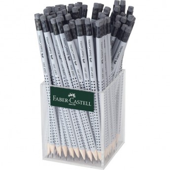 Карандаш чернографитный FABER-CASTELL GRIP 2001 HB, с ластиком, трехгранный, стакан Карандаш чернографитный FABER-CASTELL GRIP 2001 HB, с ластиком, трехгранный, стакан