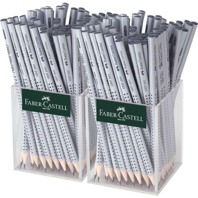 Карандаш чернографитный FABER-CASTELL GRIP 2001 HB, трехгранный, заточенный FR-117023