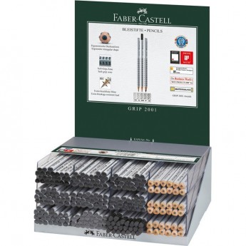 Карандаш чернографитный FABER-CASTELL GRIP 2001 трехгранный, дисплей