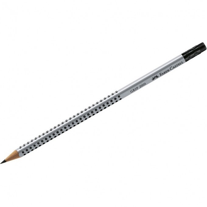 Карандаш чернографитный FABER-CASTELL GRIP 2001 В, с ластиком, трехгранный FR-117201