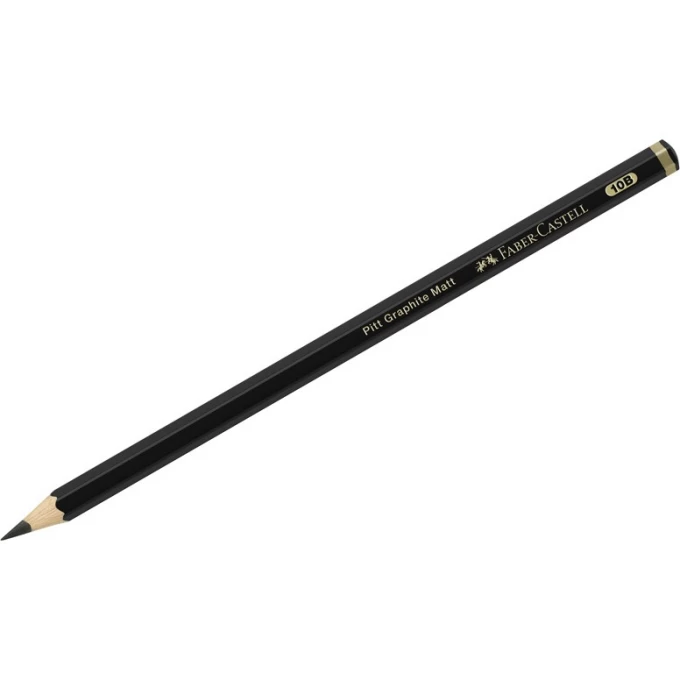 Карандаш чернографитный матовый FABER-CASTELL PITT GRAPHITE MATT 10В, заточеный FR-115210 Карандаш чернографитный матовый FABER-CASTELL PITT GRAPHITE MATT 10В, заточеный FR-115210