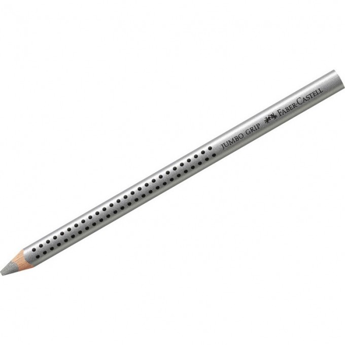 Карандаш FABER-CASTELL JUMBO GRIP серебряный металлик, трехгранный, утолщенный FR-110982