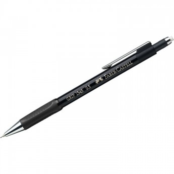 Карандаш механический FABER-CASTELL GRIP 1345 B, 0,5 мм, грип, с ластиком, автоподача грифеля, черный