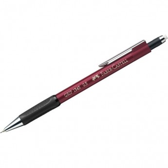 Карандаш механический FABER-CASTELL GRIP 1345 B, 0,5 мм, грип, с ластиком, автоподача грифеля, красный