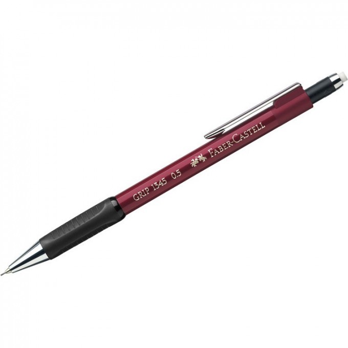 Карандаш механический FABER-CASTELL GRIP 1345 B, 0,5 мм, грип, с ластиком, автоподача грифеля, красный FR-134521