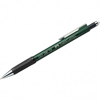 Карандаш механический FABER-CASTELL GRIP 1345 B, 0,5 мм, грип, с ластиком, автоподача грифеля, зеленый