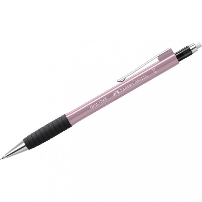 Карандаш механический FABER-CASTELL GRIP 1345 В, 0,5мм, грип, с ластиком, автоподача грифеля, дымчато-розовый FR-134527