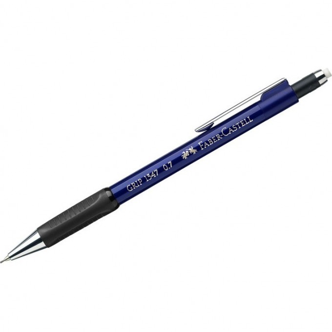 Карандаш механический FABER-CASTELL GRIP 1347 B, 0,7 мм, грип, с ластиком, автоподача грифеля, синий FR-134751