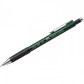 Карандаш механический FABER-CASTELL GRIP 1347 B, 0,7 мм, грип, с ластиком, автоподача грифеля, зеленый