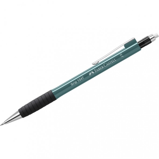 Карандаш механический FABER-CASTELL GRIP 1347 B, 0,7мм, грип, с ластиком, автоподача грифеля, изумрудно-зеленый FR-134760