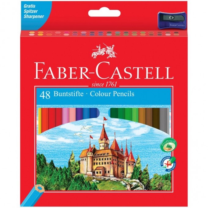 Карандаши цветные FABER-CASTELL, 48 цветов, картон, с точилкой FR-120148