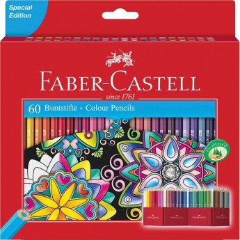 Карандаши цветные FABER-CASTELL, 60 цветов, заточеные