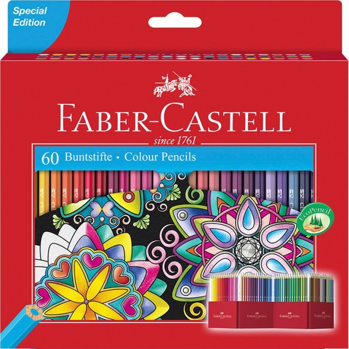 Карандаши цветные FABER-CASTELL, 60 цветов, заточеные FR-111260