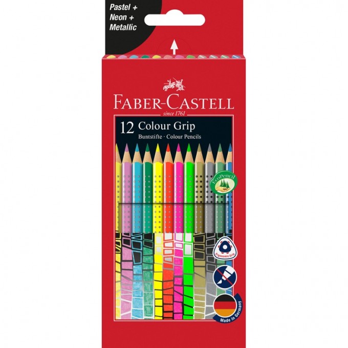 Карандаши цветные FABER-CASTELL GRIP 12 цветов FR-201569