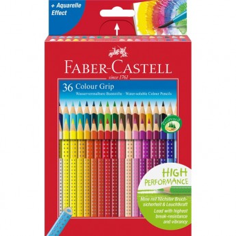 Карандаши цветные FABER-CASTELL GRIP, 36 цветов, трехгранные, заточеные, картонная упаковка