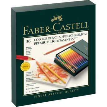 Карандаши цветные художественные FABER-CASTELL POLYCHROMOS 36 цветов, студийная коробка