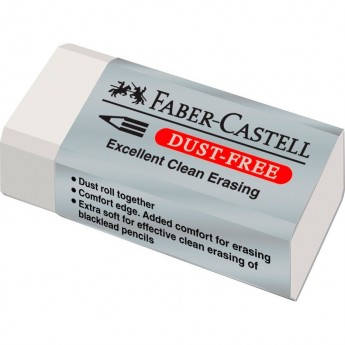 Ластик FABER-CASTELL DUST-FREE, прямоугольный, картонный футляр, 41*18,5*11,5мм