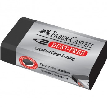 Ластик FABER-CASTELL DUST-FREE, прямоугольный, картонный футляр, 45*22*13мм, черный