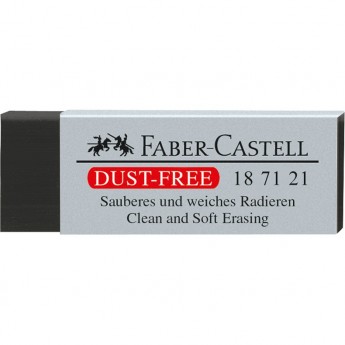 Ластик FABER-CASTELL DUST-FREE, прямоугольный, картонный футляр, 63*22*11мм, черный