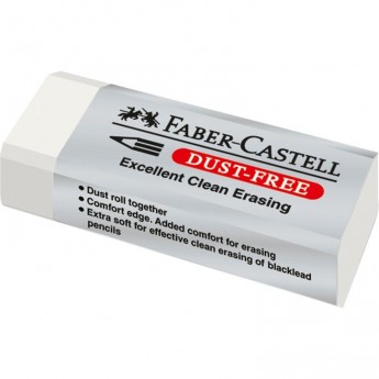 Ластик FABER-CASTELL DUST-FREE", прямоугольный, картонный футляр, 62*21,5*11,5мм