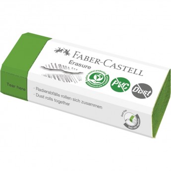 Ластик FABER-CASTELL ERASURE PVC-FREE & DUST-FREE, прямоугольный, 63*22*13мм, светло-зеленый