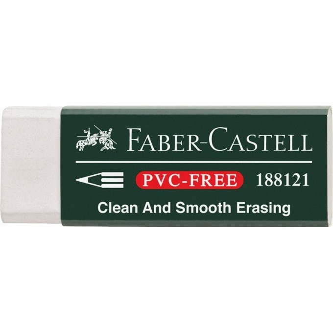 Ластик FABER-CASTELL PVC-FREE, прямоугольный, картонный футляр, 31*23*12мм FR-188121