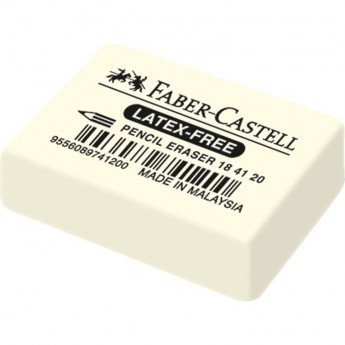 Ластик FABER-CASTELL "LATEX-FREE", прямоугольный, синтетический каучук, 40*27*10мм