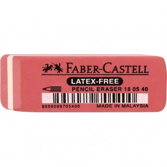 Ластик FABER-CASTELL "LATEX-FREE", скошенный, синтетический каучук, 60*18*8мм