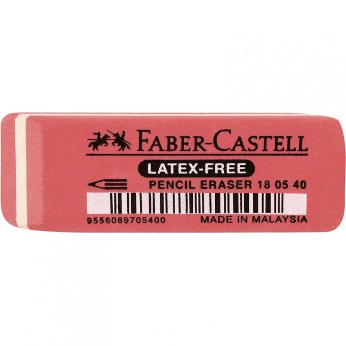 Ластик FABER-CASTELL "LATEX-FREE", скошенный, синтетический каучук, 60*18*8мм FR-180540