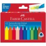 Мелки восковые FABER-CASTELL, 12 цветов, трехгранные, картон. упак. FR-120010