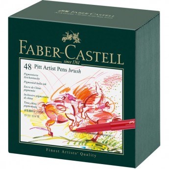 Набор капиллярных ручек FABER-CASTELL PITT ARTIST PEN BRUSH ассорти, 48 шт., студийная коробка Набор капиллярных ручек FABER-CASTELL PITT ARTIST PEN BRUSH ассорти, 48 шт., студийная коробка