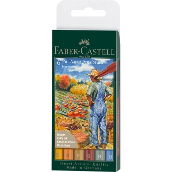 Набор капиллярных ручек FABER-CASTELL PITT ARTIST PEN BRUSH HARVEST, 6 шт