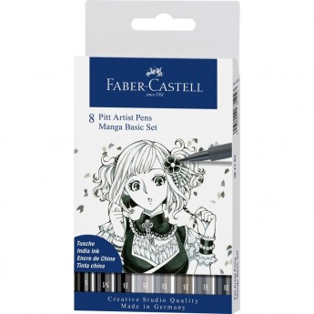 Набор капиллярных ручек FABER-CASTELL PITT ARTIST PEN MANGA BASIC SET ассорти, 8 шт.,0,3/0,7мм/Brush Набор капиллярных ручек FABER-CASTELL PITT ARTIST PEN MANGA BASIC SET ассорти, 8 шт.,0,3/0,7мм/Brush