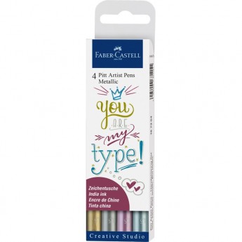 Набор капиллярных ручек FABER-CASTELL PITT ARTIST PEN METALLIC ассорти, 4 шт, 1,5мм