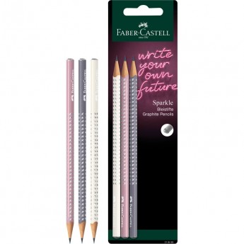 Набор карандашей чернографитных FABER-CASTELL SPARKLE 3 шт, трехгранные, заточеные Набор карандашей чернографитных FABER-CASTELL SPARKLE 3 шт, трехгранные, заточеные