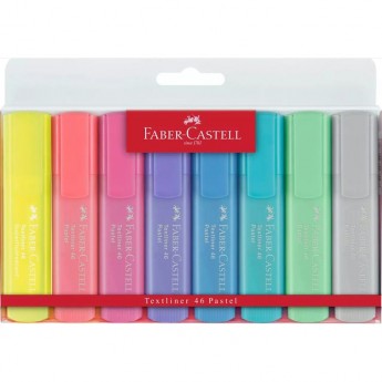 Набор текстовыделителей FABER-CASTELL 46 PASTEL+SUPERFLUORESCENT 08цв., 1-5мм, пластиковая упаковка, европодвес